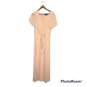 LULUS Dearly Loved Cream Flutter Sleeve Maxi Dress